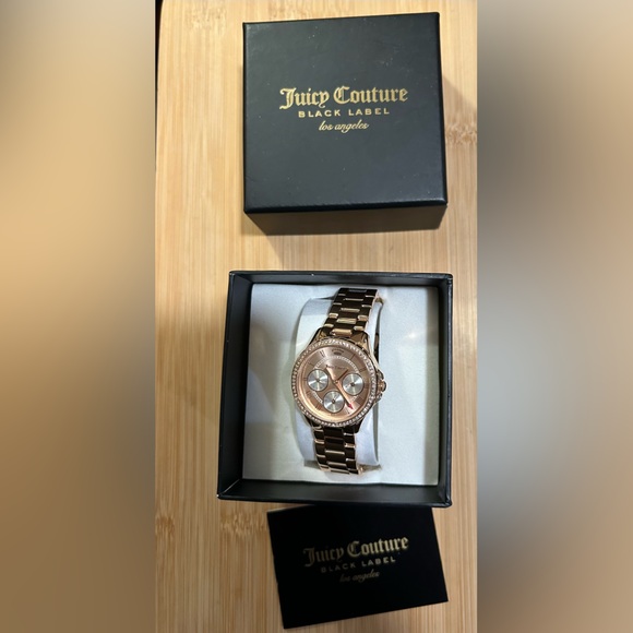 Juicy Couture Black Label Watch With 32mm Rose Gold Chronograph Face - Picture 3 of 6